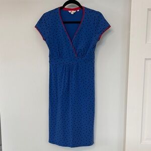 Boden Blue and Red Trim Midi Dress